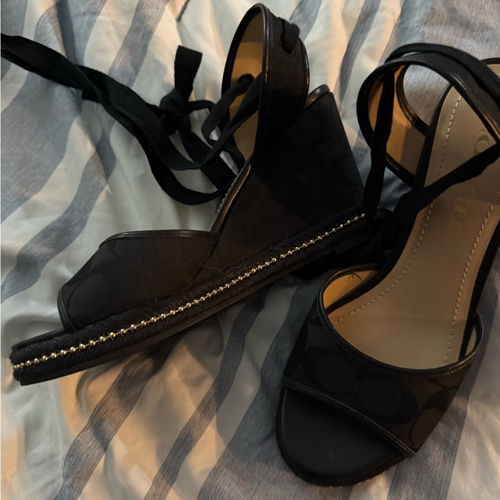 Coach Elegant Black Women's Sandals - Picture 3 of 4